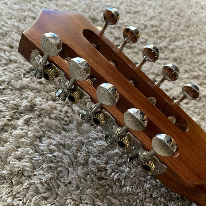 10 String Crossover Acoustic Electric Guitar, Solid Red Pine Top