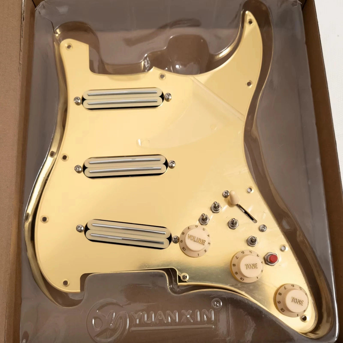 SSS Loaded Pickguard with Dual-Rail Mini Humbuckers Coil-Split Controls Fit ST