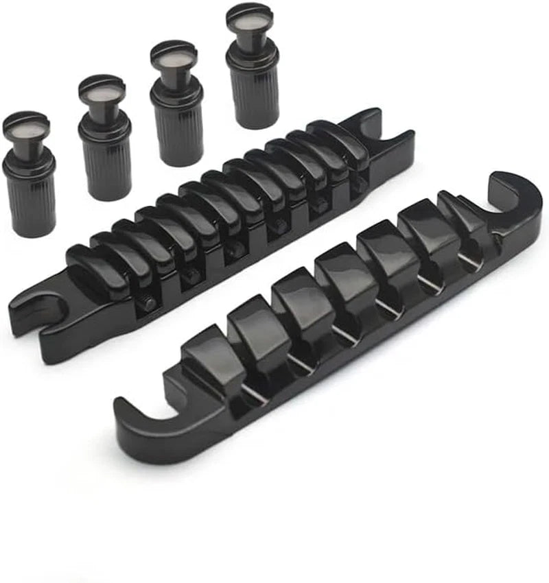 Black Set Guitar Tune O Matic Bridge with Tailpiece Stopbar Fit Ibanez Guitars