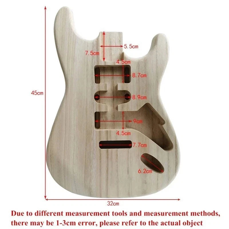 Poplar Wood Unfinished Guitar Body Fit ST