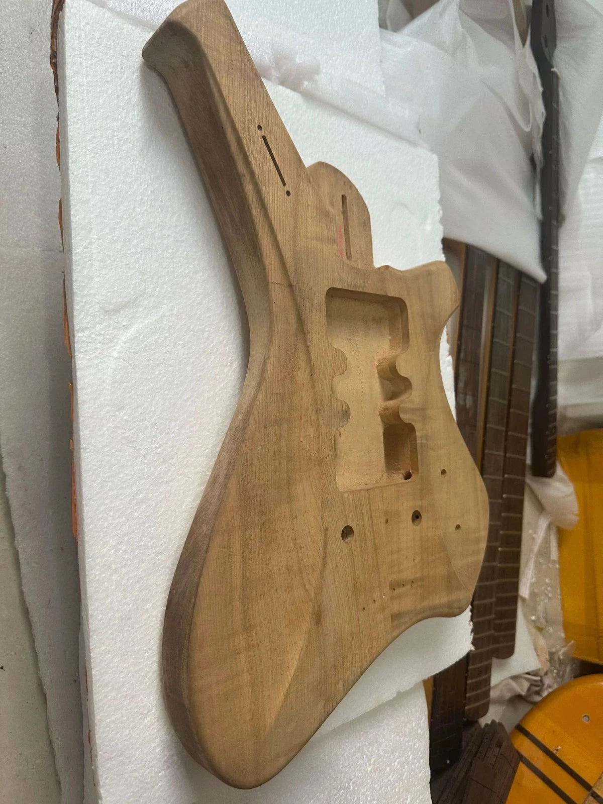 Custom DIY Project Guitar Body with Veneer Maple Top