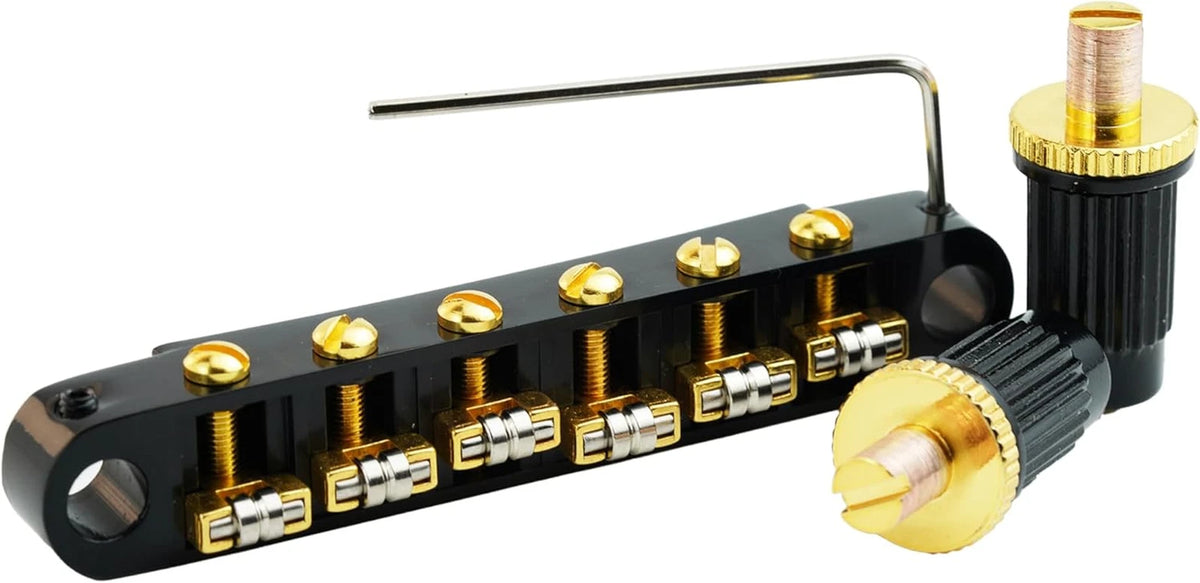 Black Roller Saddles Tune O Matic Guitar Bridge Fit Epiphone,Ibane<wbr/>z,Washburn,ESP