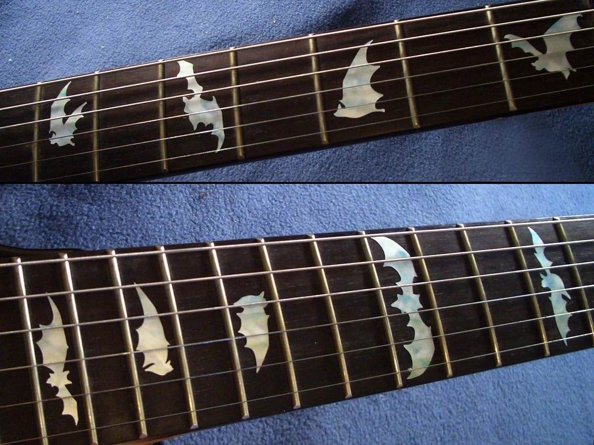 White Pearl Guitar Fingerboard Bats Fret Inlay Stickers Markers