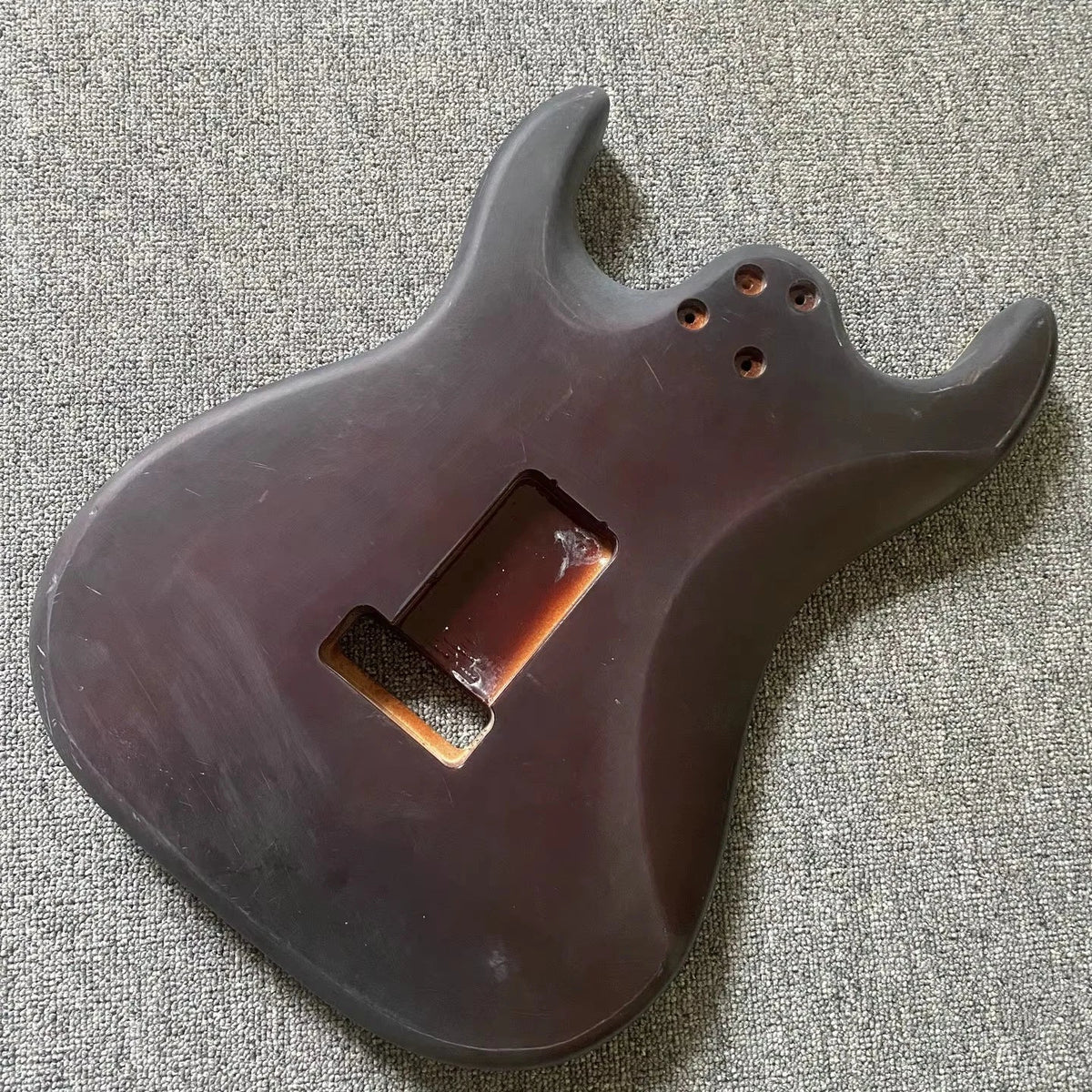 Blue Flamed Maple Guitar Body SSH Pickups and 2 Pivot Bridges Fit Strat ST