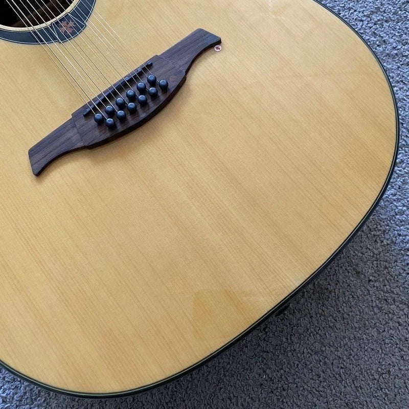 LAG 12-String Acoustic Electric Guitar, Mahogany Neck, Rosewood Fingerboard