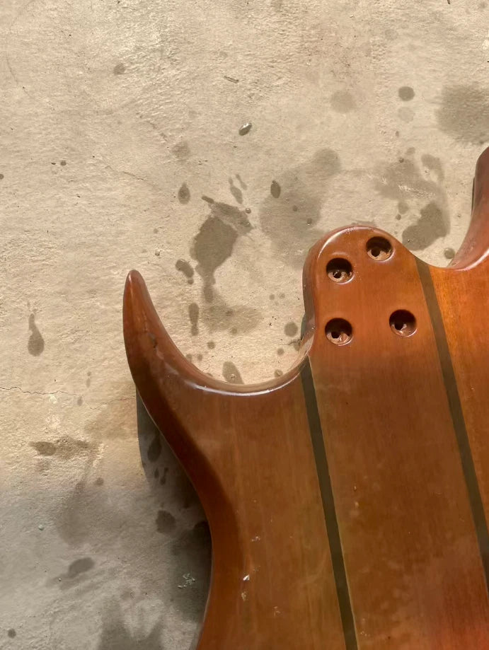 Vintage Mahogany Wood Guitar HH Body with Tiger Maple Fit BICH DIY Project