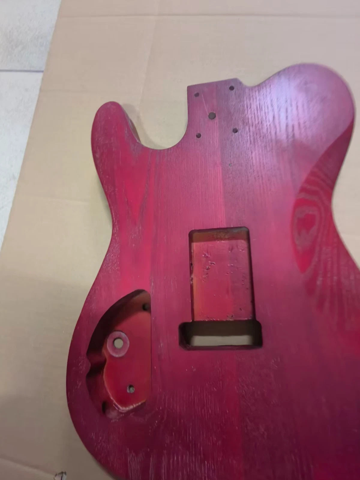 Red HH Guitar Single Cut Body with F Hole Fit Tele TL
