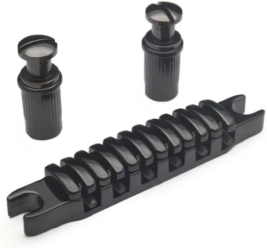Black Set Guitar Tune O Matic Bridge with Tailpiece Stopbar Fit Ibanez Guitars