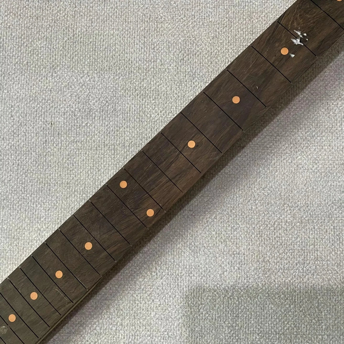 24-Fret Maple &amp; Rosewood Guitar Neck, Unfinished, Red Headstock
