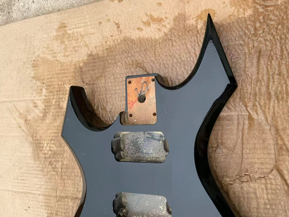 Glossy Black Left Handed HH Guitar Body For Warlock DIY Project