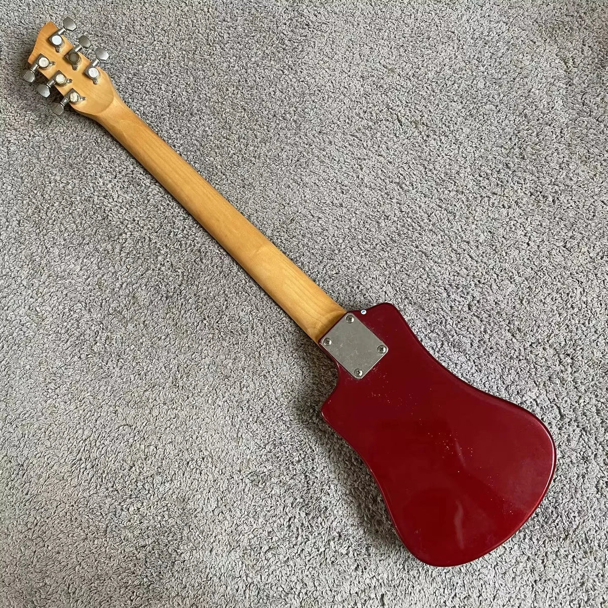 Red Mini Electric Guitar Kit, 24-Fret Reverse-Headst<wbr/>ock DIY Project
