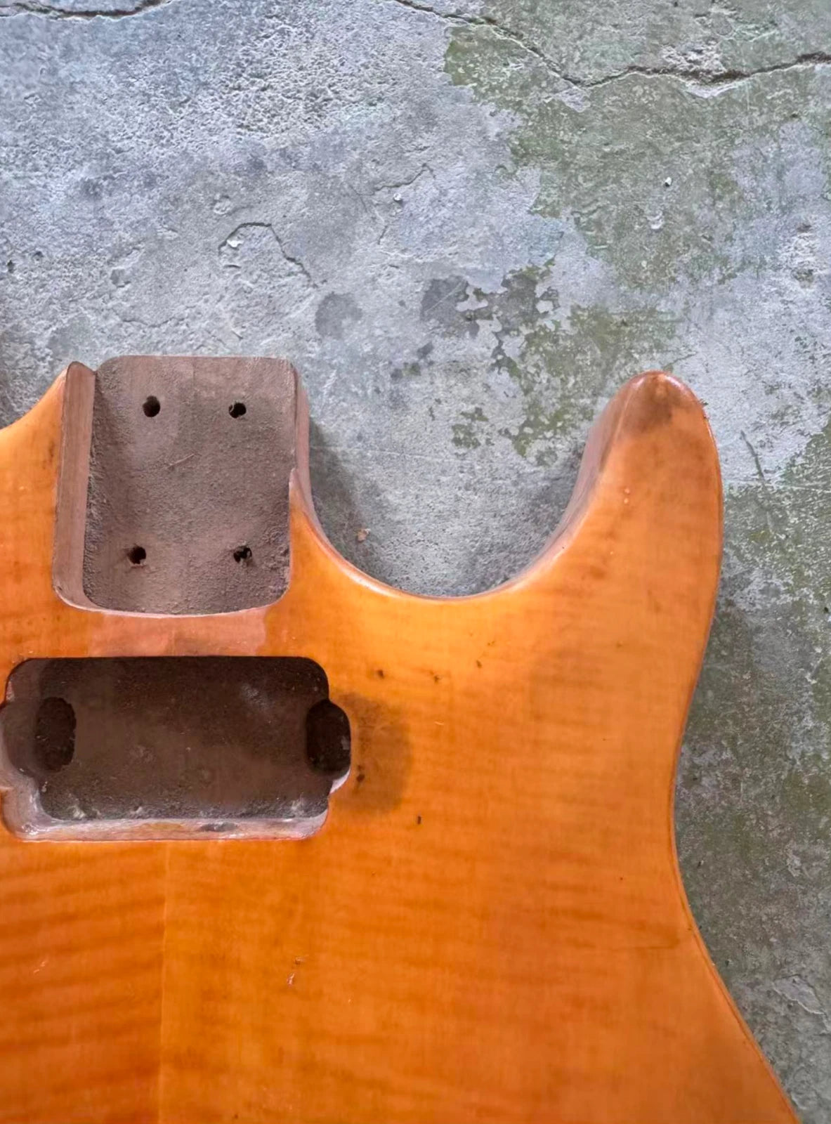 Orange Quilted Maple Top HH Guitar DIY Project Body