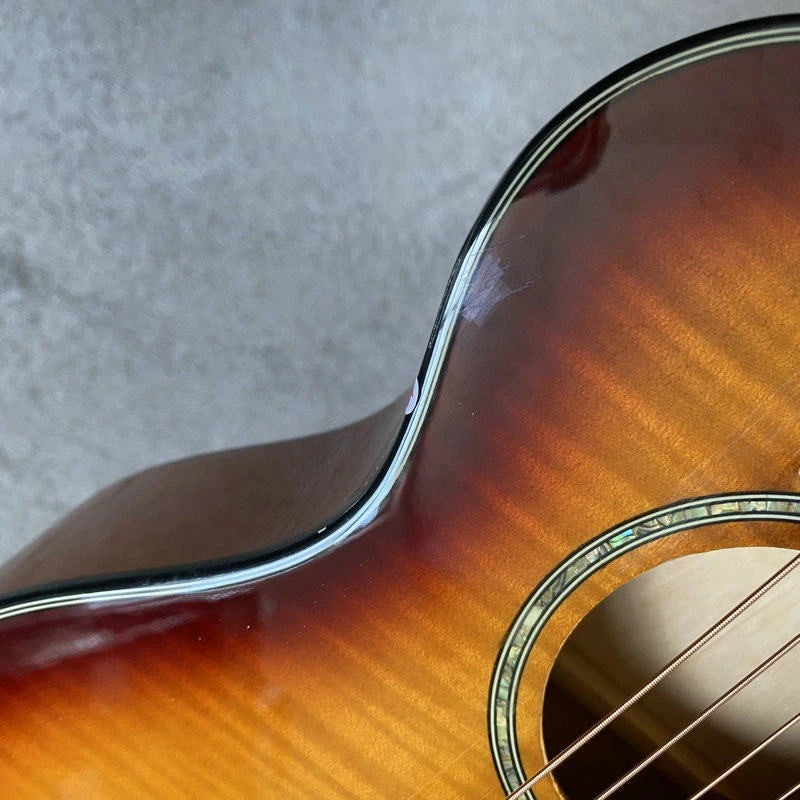 27-Inch Lili Mini Guitar, Tiger Maple Sunburst Finish