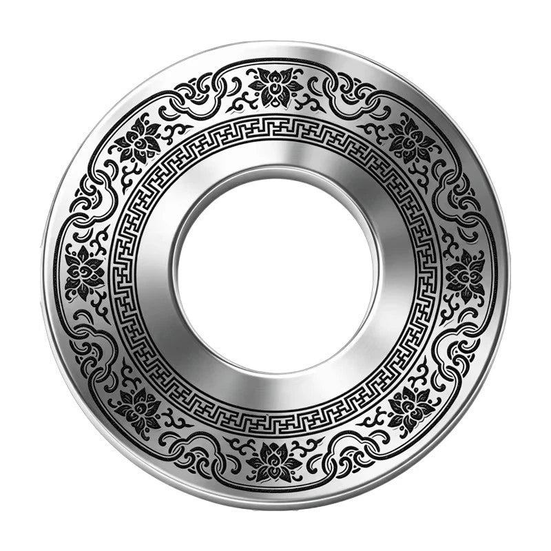 Silver Floral Metal Toggle-Switch Ring Rythm Treble