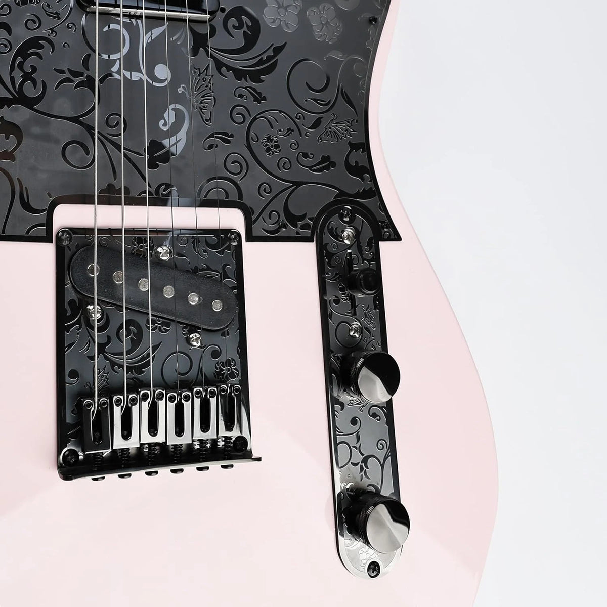 Black Engraved Steel Guitar Control Plate Panel Fit Telecaster Tele