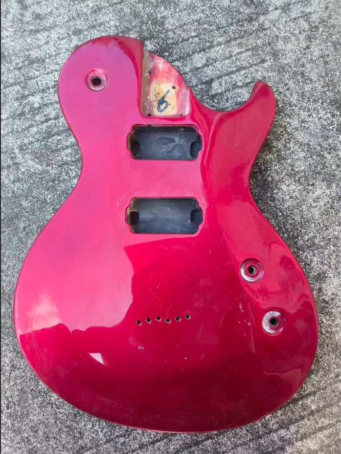 Glossy Red Single Cut Guitar Body with String Through Bridge