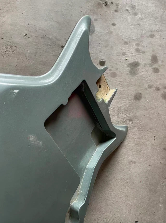 Metallic Gray Finish Guitar Solid Basswood Body Fit Teisco Sharkfin DIY Project