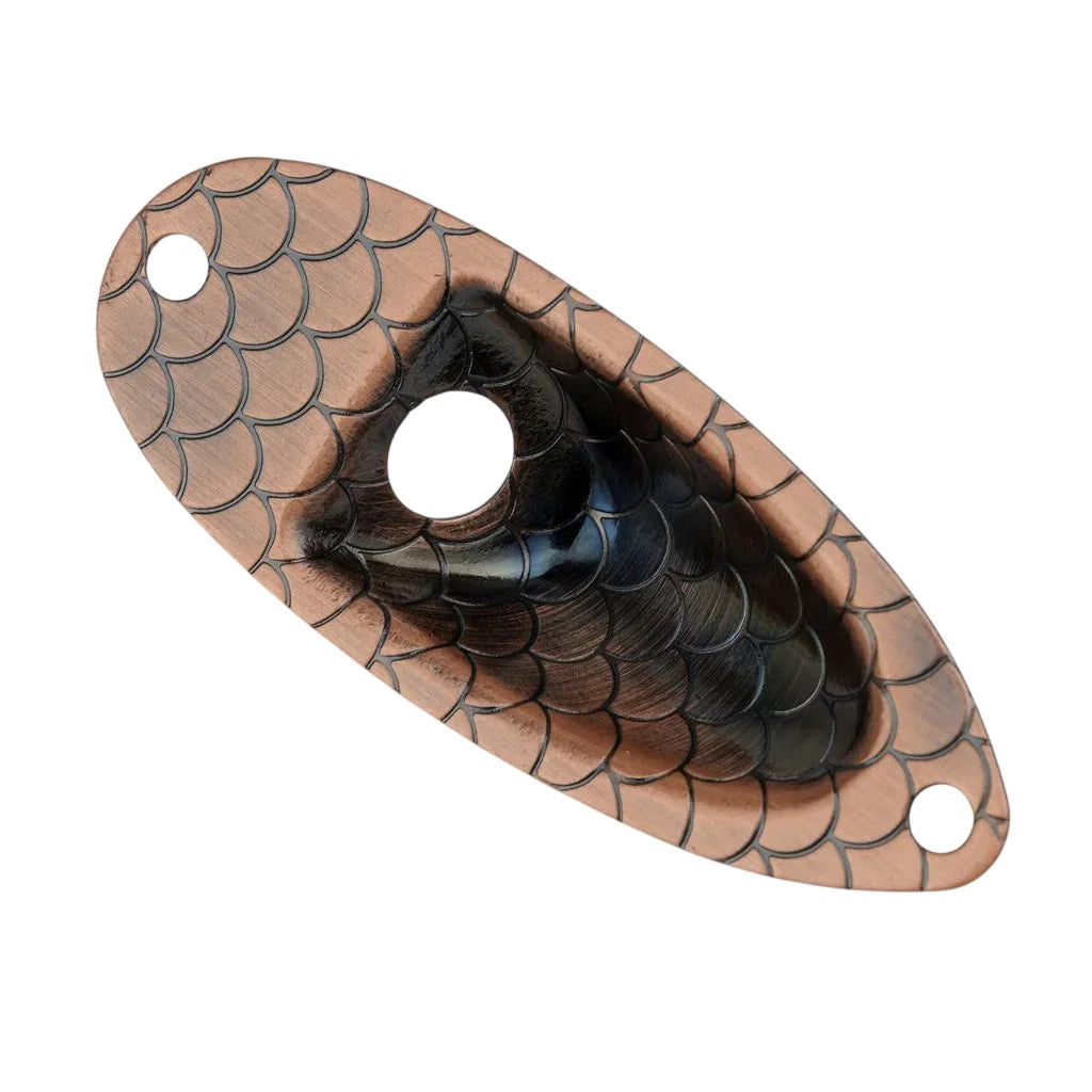 Snake Scale Guitar Oval Boat Jack Plate Socket Fit Stratocaster Strat