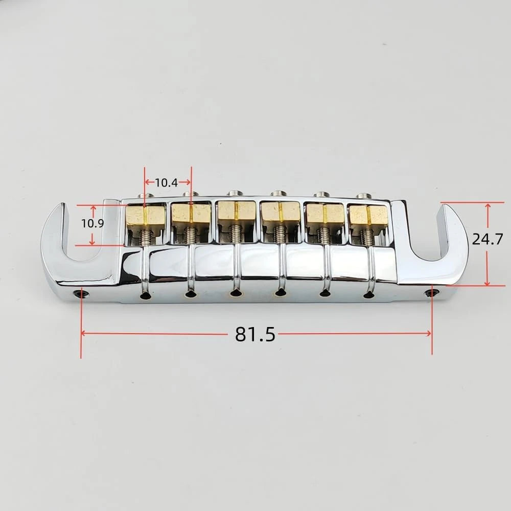 Gold Adjustable Wraparound Bridge Tailpiece with Brass Saddles Fit PRS