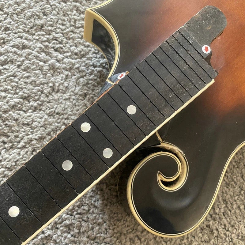 Sunburst Mahogany Wood 8 String Mandolin Body, Ebony Fingerboard Neck