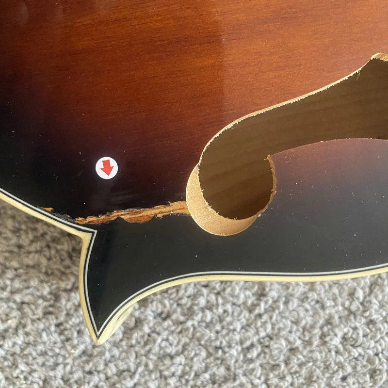Sunburst Mahogany Wood 8 String Mandolin Body, Ebony Fingerboard Neck