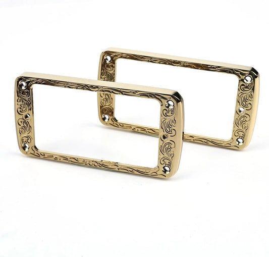 2pcs Engraved Guitar Humbucker Pickup Rings Frames Fit Les Paul LP