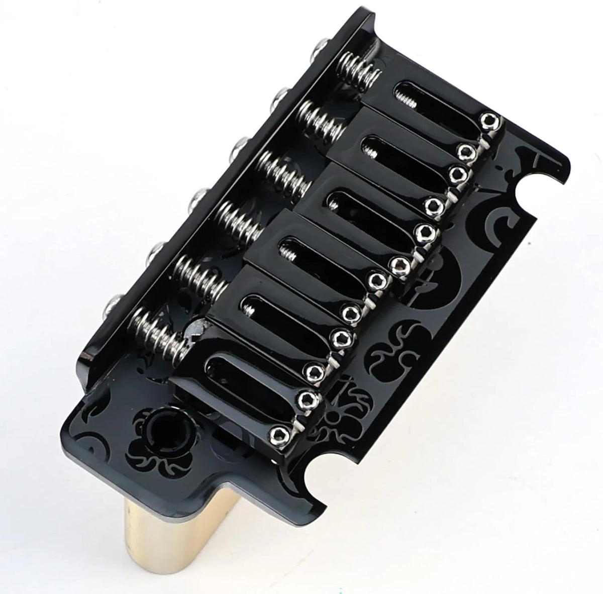 Black Vintage 2 Point Bridge Tremolo, Engraved Top Fit Strat ST
