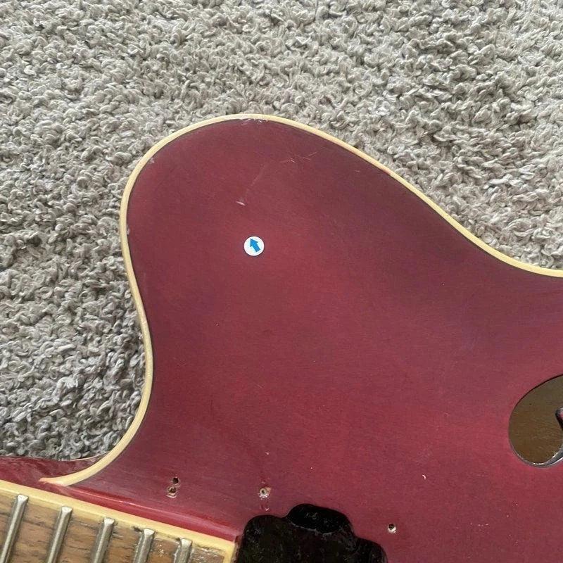 Semi Hollow Guitar Set in Red, Tiger Maple Body, Mahogany Neck