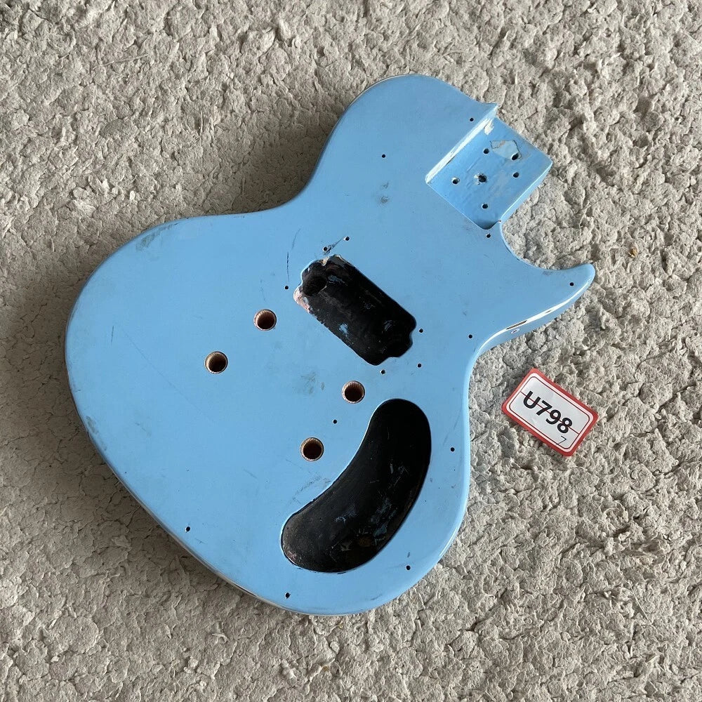 Light Blue Mini Guitar Single Cutaway Body DIY Project