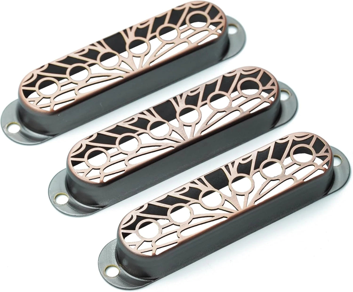 3x Bronze Guitar Hollowed Single Coil Pickup Covers Fit Stratocaster Strat