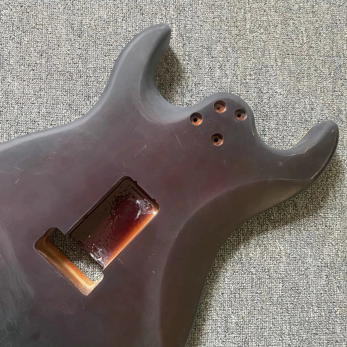 Blue Flamed Maple Guitar Body SSH Pickups and 2 Pivot Bridges Fit Strat ST
