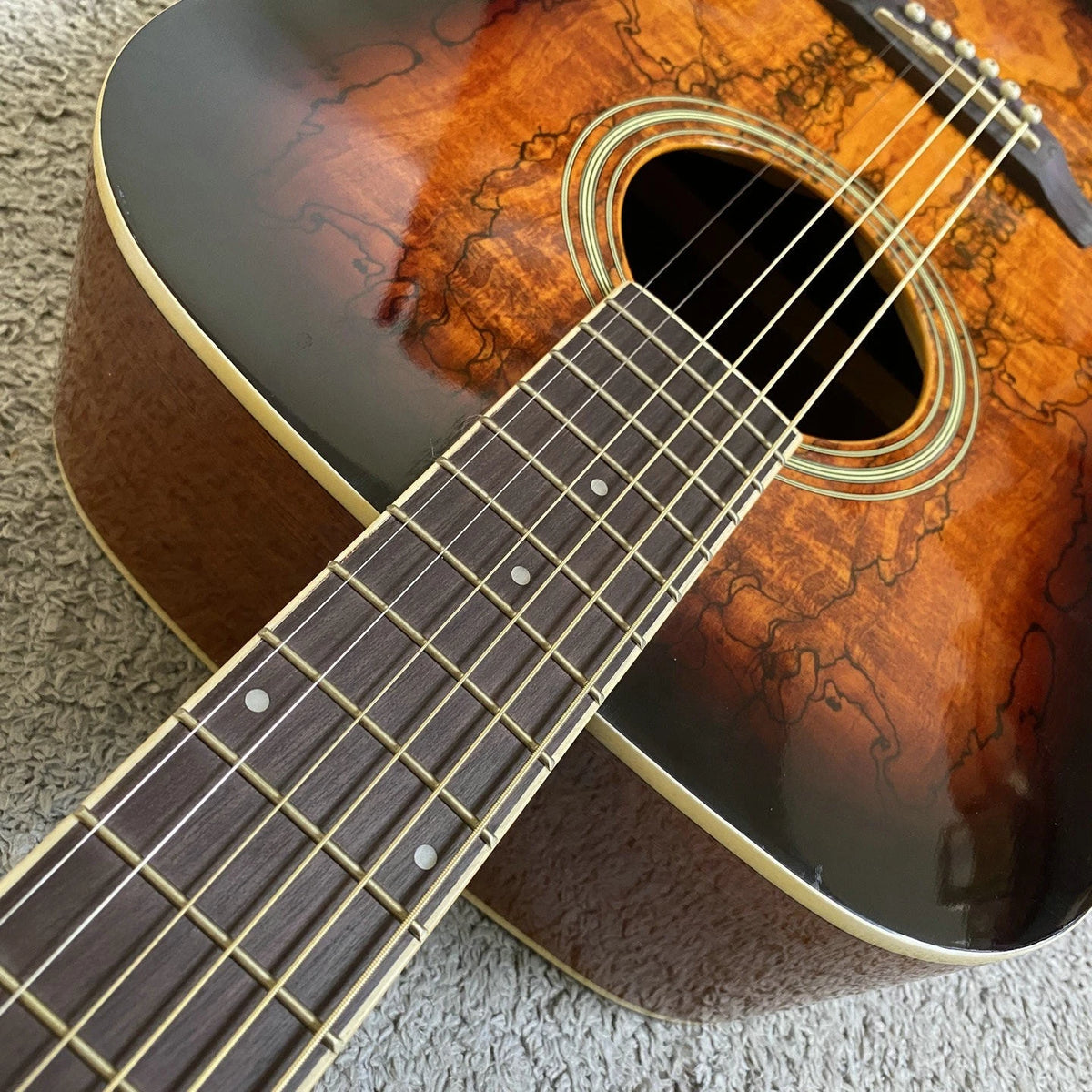 Acoustic Guitar, Black Wood Finish, Sunburst Finish, Mahogany Neck