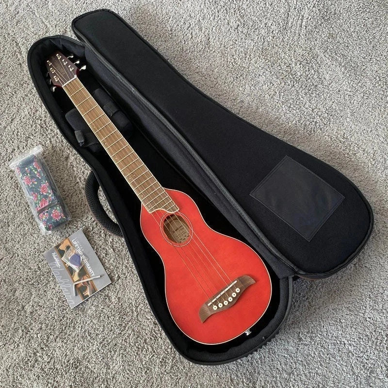 Washburn Rover RO10SK 34 Inch Travel Guitar in Red, Spruce Top, Rosewood