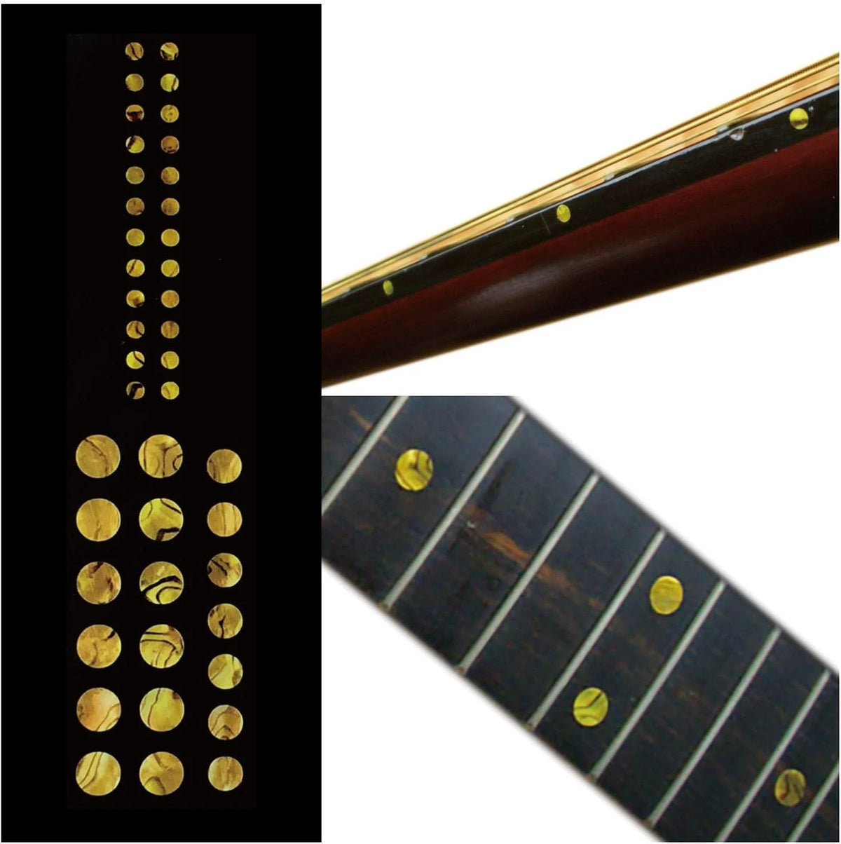Ocher Gold Guitar Fingerboard Fretboard Inlay Stickers Markers Dots