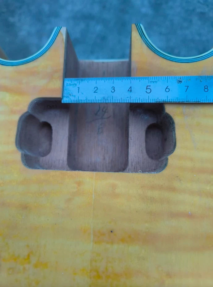 Yellow HH Tiger Maple Top Semi Hollow Jazz Guitar Body DIY Project