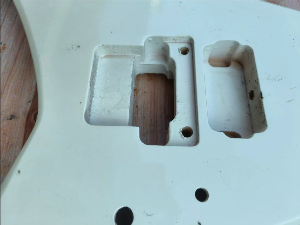 White HH V Shaped Guitar Body DIY Project Fit Flying V