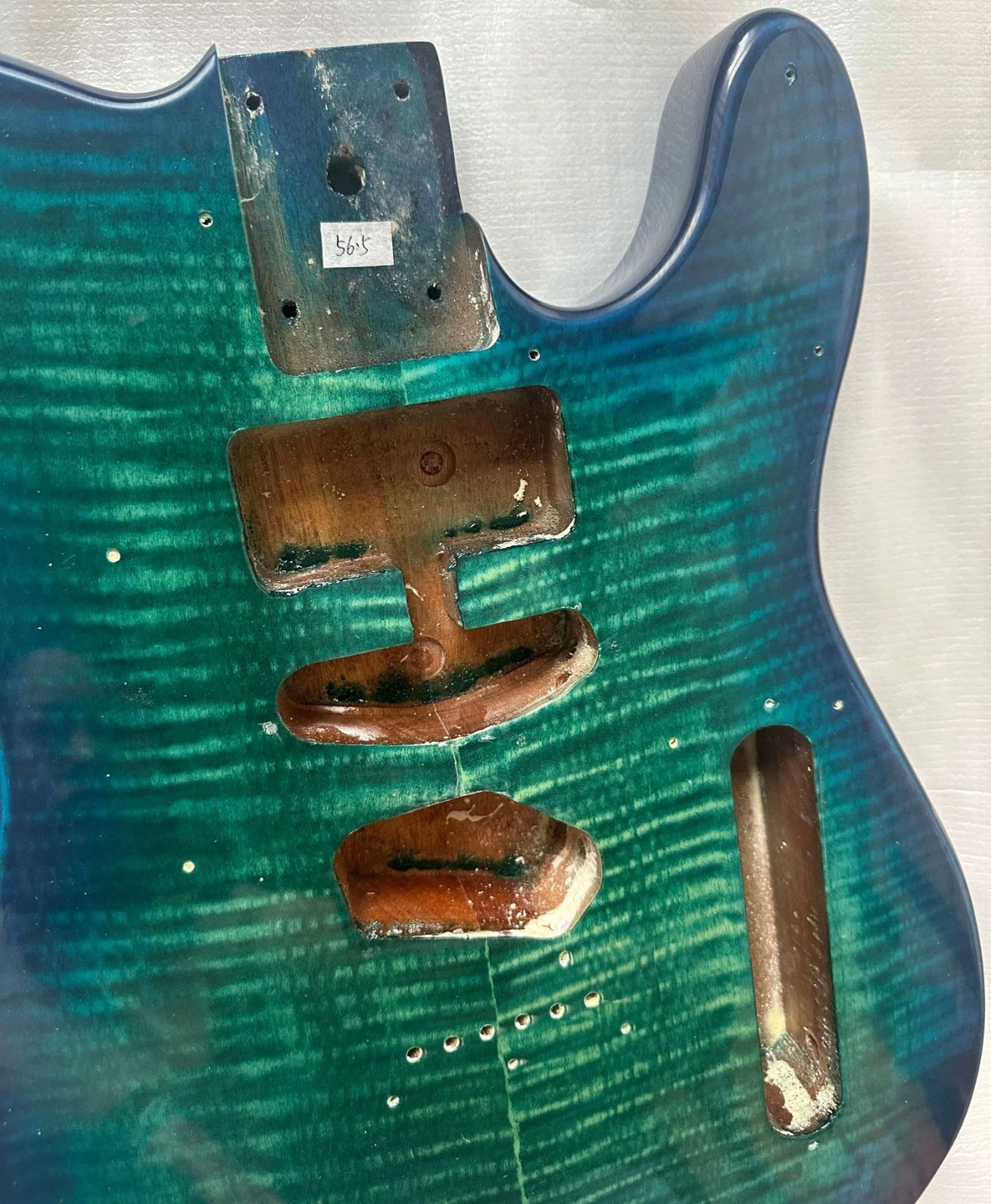 Blue Sunset Flame Maple and Mahogany Guitar Body Fit TL