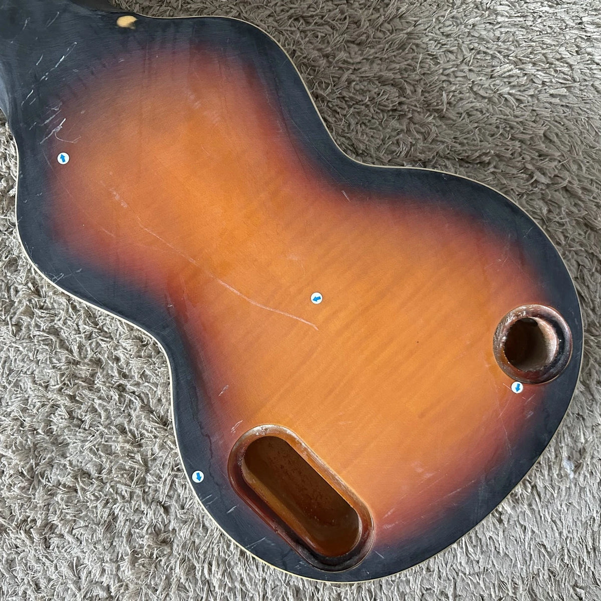 Hawaiian Slide Electric Guitar DIY Project, Tiger Maple Sunset Finish