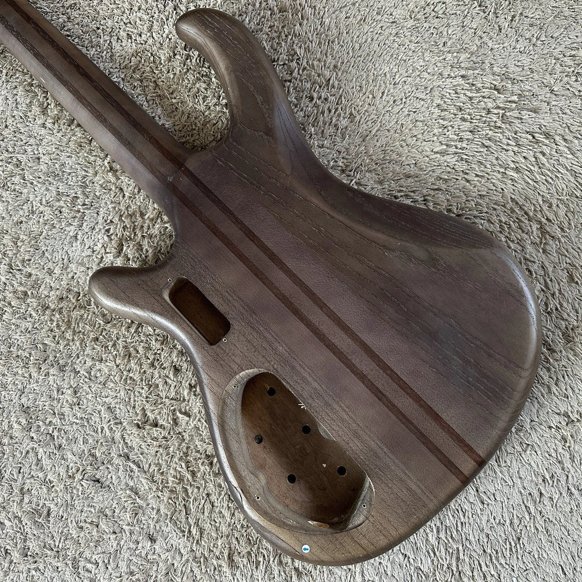 4-String Bass Guitar Neck, Alder Swamp Wood, 24-Fret Semi-Finished, Neck Through