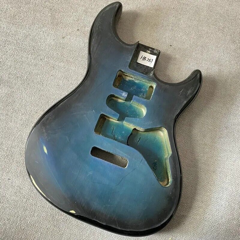 Blue Burst DIY Project Basswood Guitar Solid Body Fit Stratocaster Strat