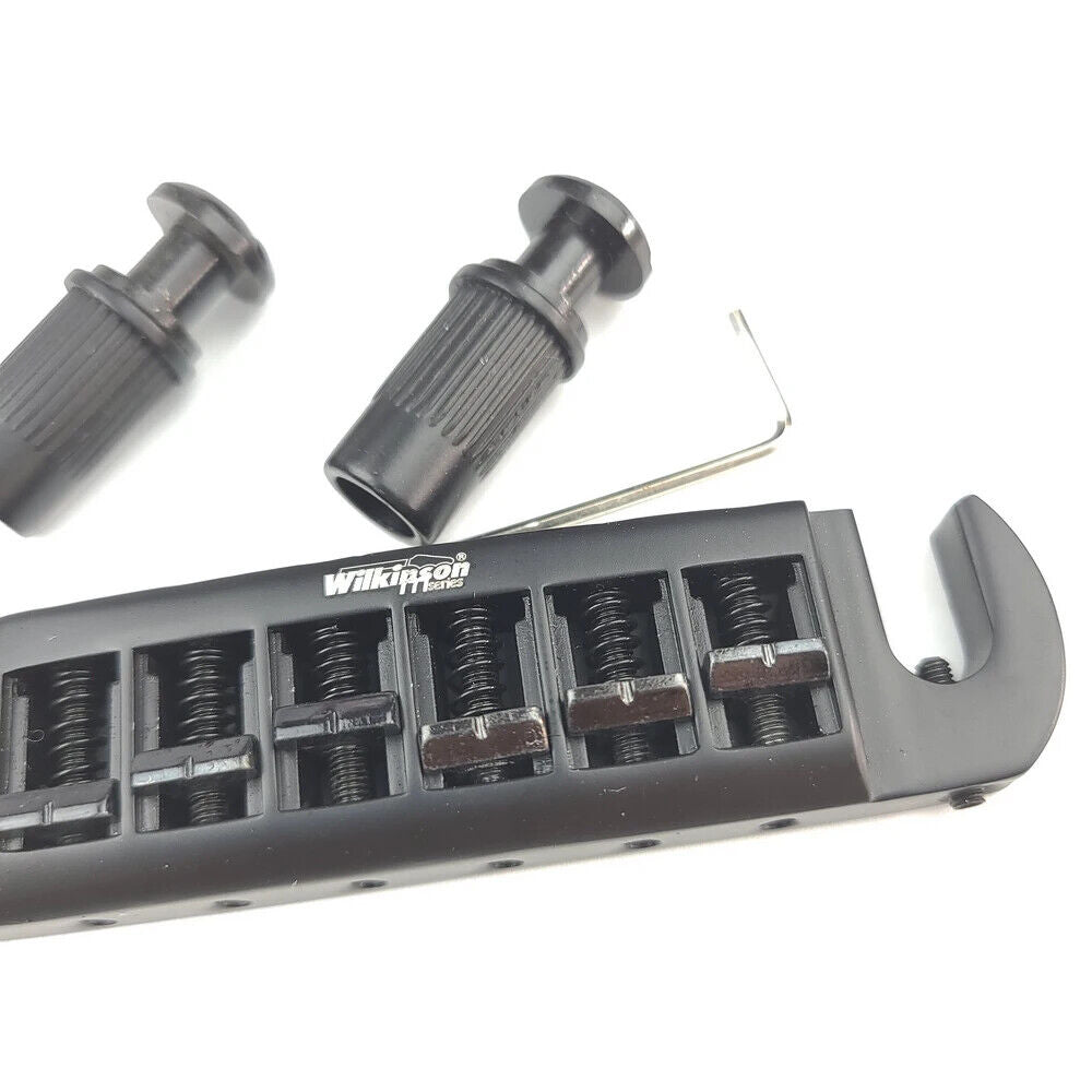 Wilkinson WOGT3 LP guitar black adjustable wraparound tailpiece bridge