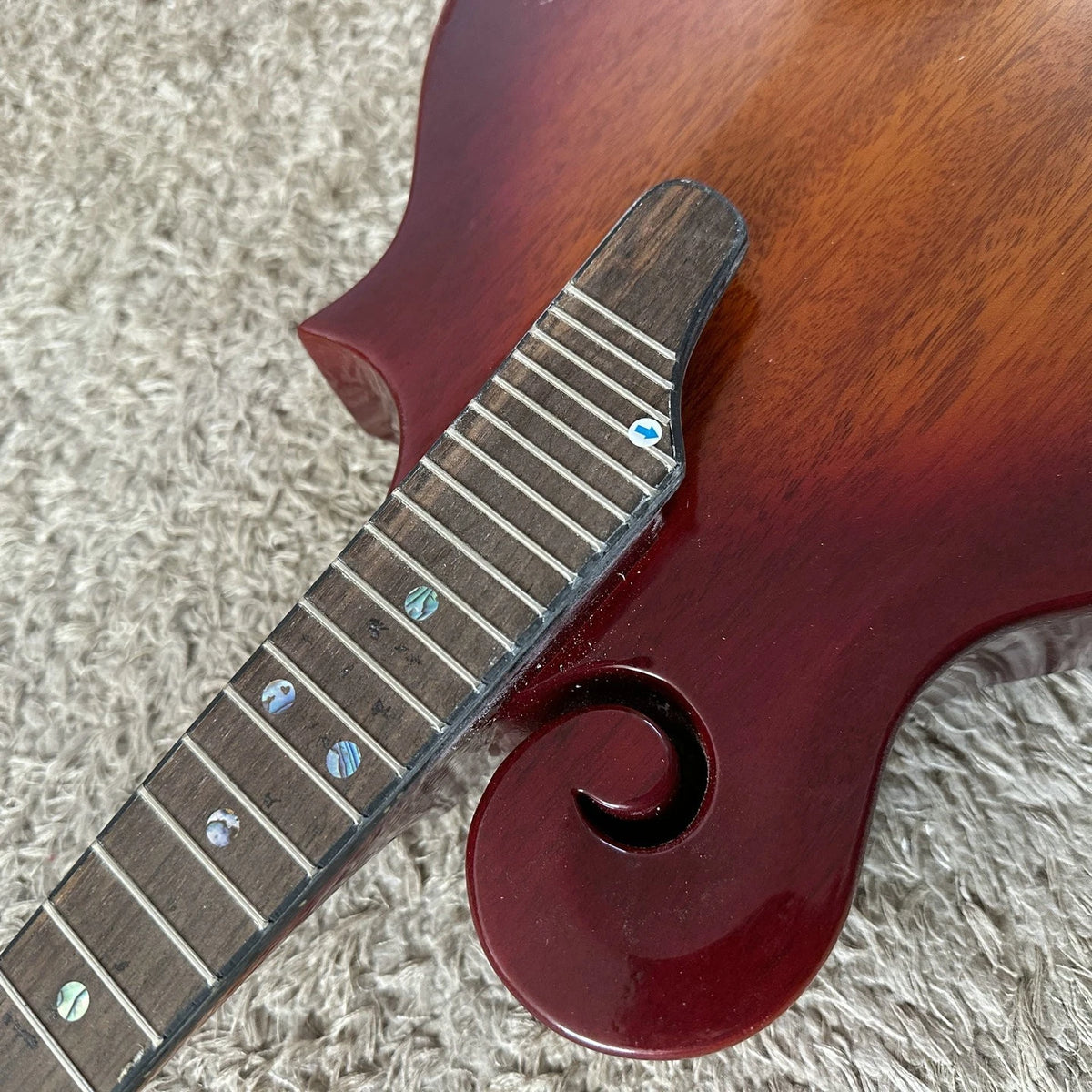 Cherry Burst Washburn 8 String Mandolin, Mahogany Veneer Top Body, 24 Frets