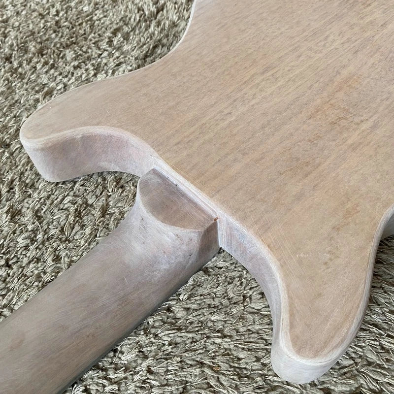Mahogany Wood DIY Project Guitar Body Neck, Rosewood Fretboard