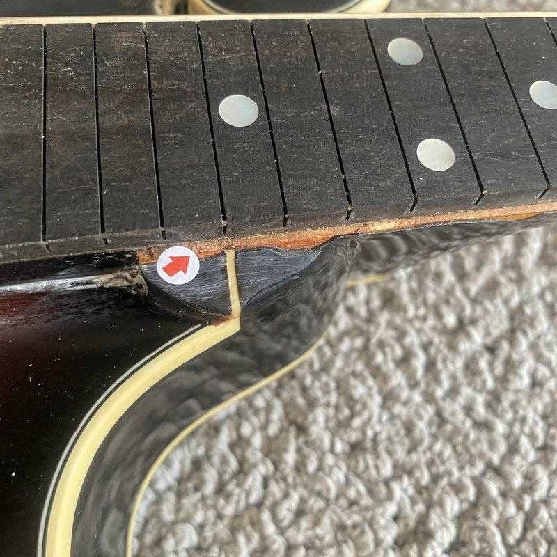 Sunburst Mahogany Wood 8 String Mandolin Body, Ebony Fingerboard Neck