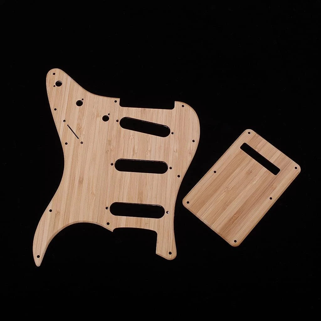 Bamboo Wood Guitar Pickguard with Back Plate Fit Strat ST