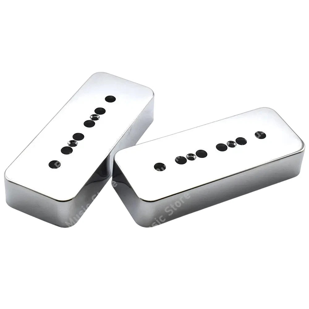Chrome 50mm Guitar SoapBar P90 Pickups Covers Set Fit Epiphone Les Paul LP