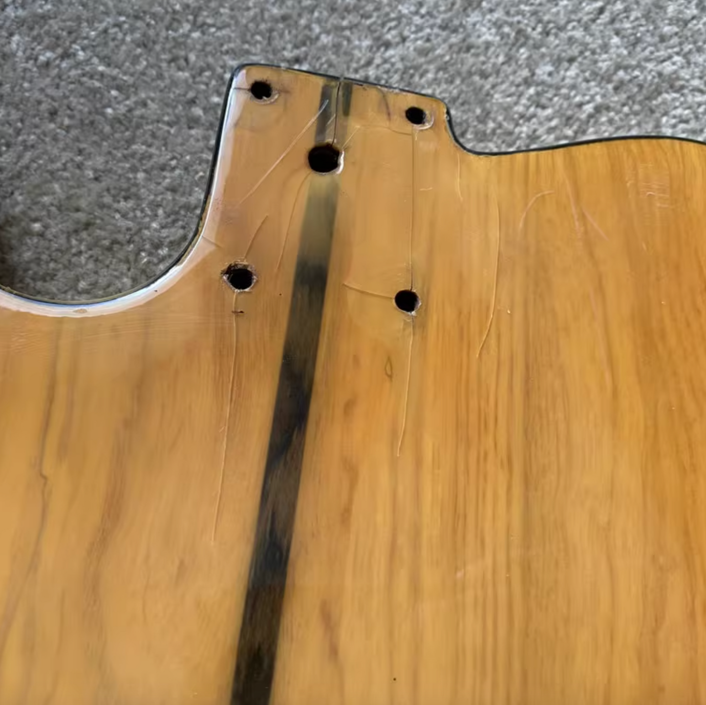 Ash Wood Guitar Single Cut Body with Tiger Maple Top Fit Telecaster Tele