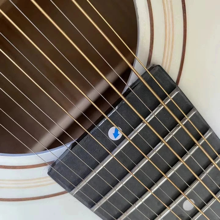 White 12-String Acoustic Guitar with EQ, Mahogany Neck, Rosewood Fingerboard