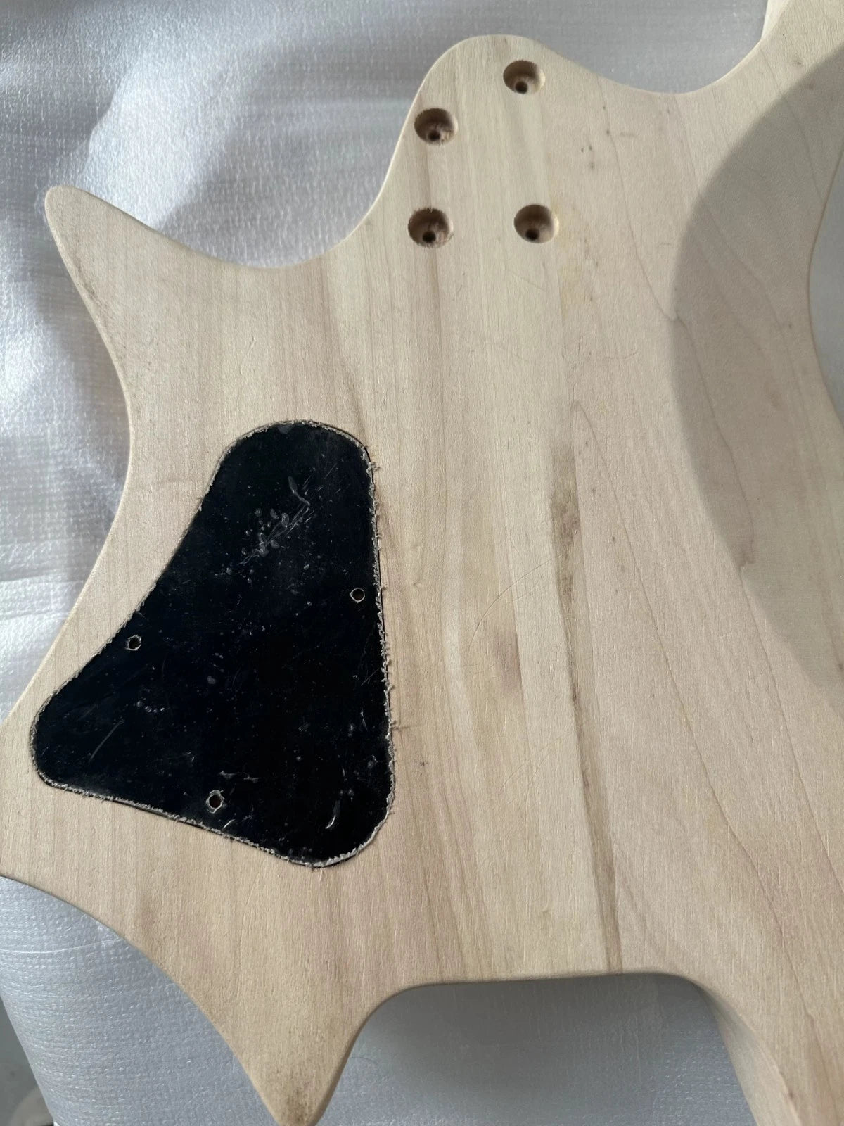 Unfinished Polar Wood Headless Guitar Body DIY Project
