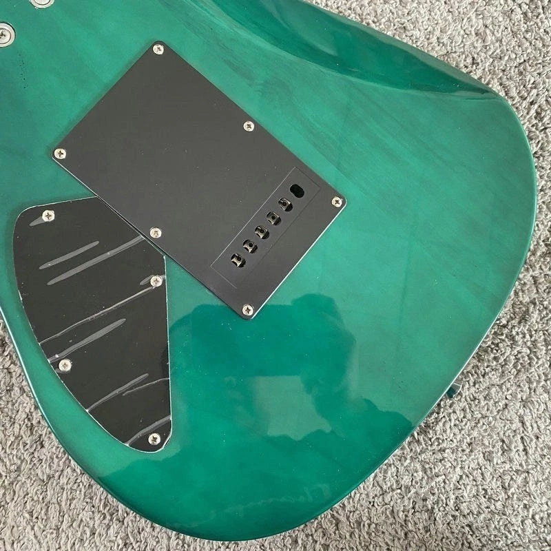 Transparent Green Superstrat Electric Guitar, Basswood Body, Maple Neck Rosewood